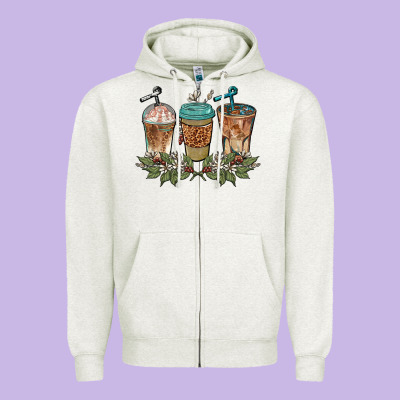 Western Coffees Zipper Hoodie Designed By Barkaloodesign