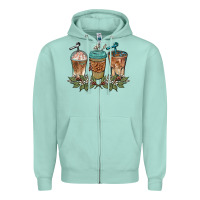 Seafoam western coffees Zipper Hoodie - BarkalooDesign