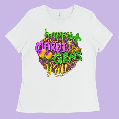 Love Mardi Gras Y'all Ladies Tee Designed By Howdyjamesfarm