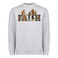 Heather Grey faith cross and butterfly with sunflower leopard and roses Heavyweight Sweatshirt - Artiststas