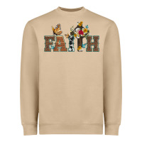 Mushroom faith cross and butterfly with sunflower leopard and roses Heavyweight Sweatshirt - Artiststas