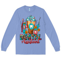 Colony Blue Dental Assistant Dentist Frappe Long Sleeve Tee - FaDigitalArtStudio