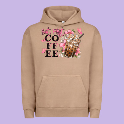 But First Coffee Floral Urban Hoodie Designed By Jahusdesignshop