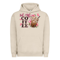 Pigment French Oak but first coffee floral Urban Hoodie - JahusDesignShop