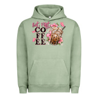 Pigment Oil Green but first coffee floral Urban Hoodie - JahusDesignShop