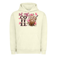 Pigment Pistachio but first coffee floral Urban Hoodie - JahusDesignShop