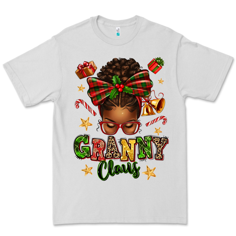 Granny Claus Afro Messy Bun Premium Tee by texasbilliewilder | Teevron