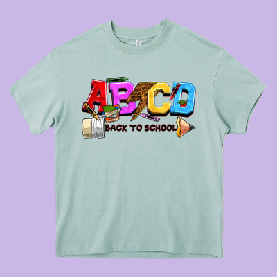 Abcd Back To School Heavy Core Tee Designed By Nancycooperartshop