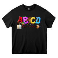 Black abcd back to school Heavy Core Tee - NancyCooperArtShop