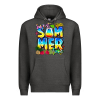 Charcoal Heather summer time Premium Hoodie - CowhideDigitalArt