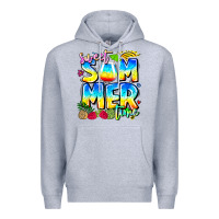 Heather Grey summer time Premium Hoodie - CowhideDigitalArt