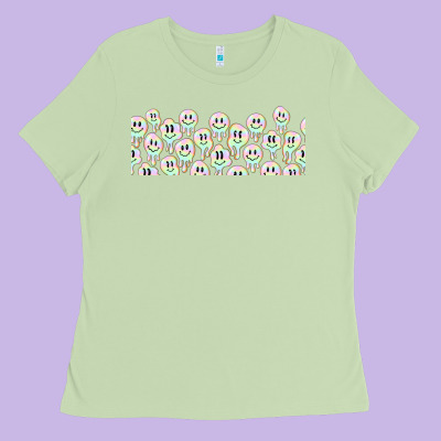 Retro Smiley Faces Ladies Tee Designed By Tumblerdesignbyshophia