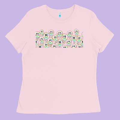 Retro Smiley Faces Ladies Tee Designed By Tumblerdesignbyshophia