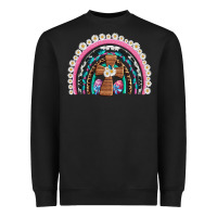 Easter Cross Daisy Egg Rainbow Heavyweight Sweatshirt | Teevron