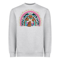 Heather Grey easter cross daisy egg rainbow Heavyweight Sweatshirt - Artiststas