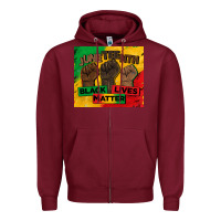 Burgundy juneteenth black lives matter tumbler Zipper Hoodie - BarkalooDesign