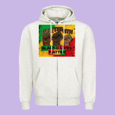 Juneteenth Black Lives Matter Tumbler Zipper Hoodie Designed By Barkaloodesign