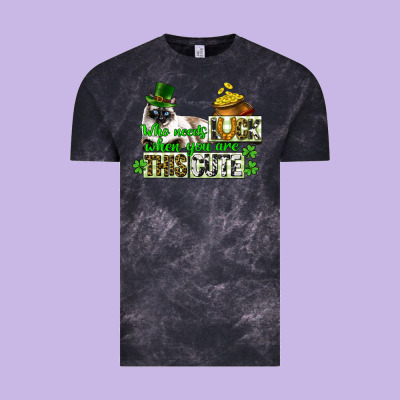 St. Patrick's Cat Who Needs Luck When You Are This Vintage Tee Designed By Cowgirlartshop