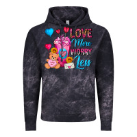 Cloud Black Love More Worry Less Valentines Day Cold Drink Vintage Hoodie - FaDigitalArtStudio