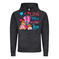 Vintage Black Love More Worry Less Valentines Day Cold Drink Vintage Hoodie - FaDigitalArtStudio