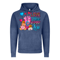 Vintage Denim Love More Worry Less Valentines Day Cold Drink Vintage Hoodie - FaDigitalArtStudio