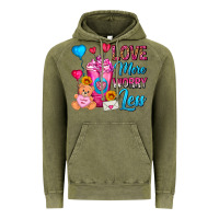 Vintage Olive Love More Worry Less Valentines Day Cold Drink Vintage Hoodie - FaDigitalArtStudio