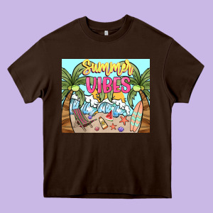 Summer Vibes Heavy Core Tee Designed By Nancycooperartshop