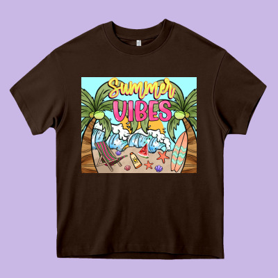 Summer Vibes Heavy Core Tee Designed By Nancycooperartshop