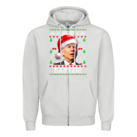 Dove Grey Santa Joe Biden Happy Easter Ugly Christmas Zipper Hoodie - maiPhamDesign