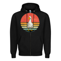 Black Retro Vintage Duck Zipper Hoodie - maiPhamDesign