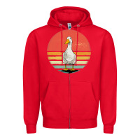 Red Retro Vintage Duck Zipper Hoodie - maiPhamDesign