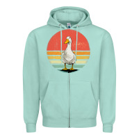Seafoam Retro Vintage Duck Zipper Hoodie - maiPhamDesign