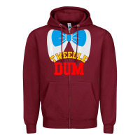 Burgundy tweedle dee dum funny matching halloween costume for couples premium t Zipper Hoodie - maiPhamDesign
