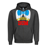 Charcoal Heather tweedle dee dum funny matching halloween costume for couples premium t Zipper Hoodie - maiPhamDesign