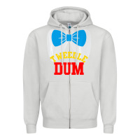 Dove Grey tweedle dee dum funny matching halloween costume for couples premium t Zipper Hoodie - maiPhamDesign