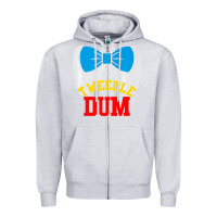 Heather Grey tweedle dee dum funny matching halloween costume for couples premium t Zipper Hoodie - maiPhamDesign
