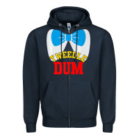 Navy tweedle dee dum funny matching halloween costume for couples premium t Zipper Hoodie - maiPhamDesign