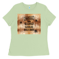 Matcha warning i'm an asshole with rusty background Ladies Tee - TumblerDesignByShophia