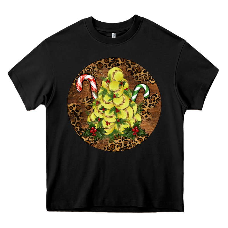 Softball Leopard  Christmas Heavy Core Tee by RanaPortraitStore | Teevron