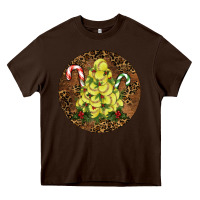 Chocolate Brown Softball Leopard  Christmas Heavy Core Tee - RanaPortraitStore