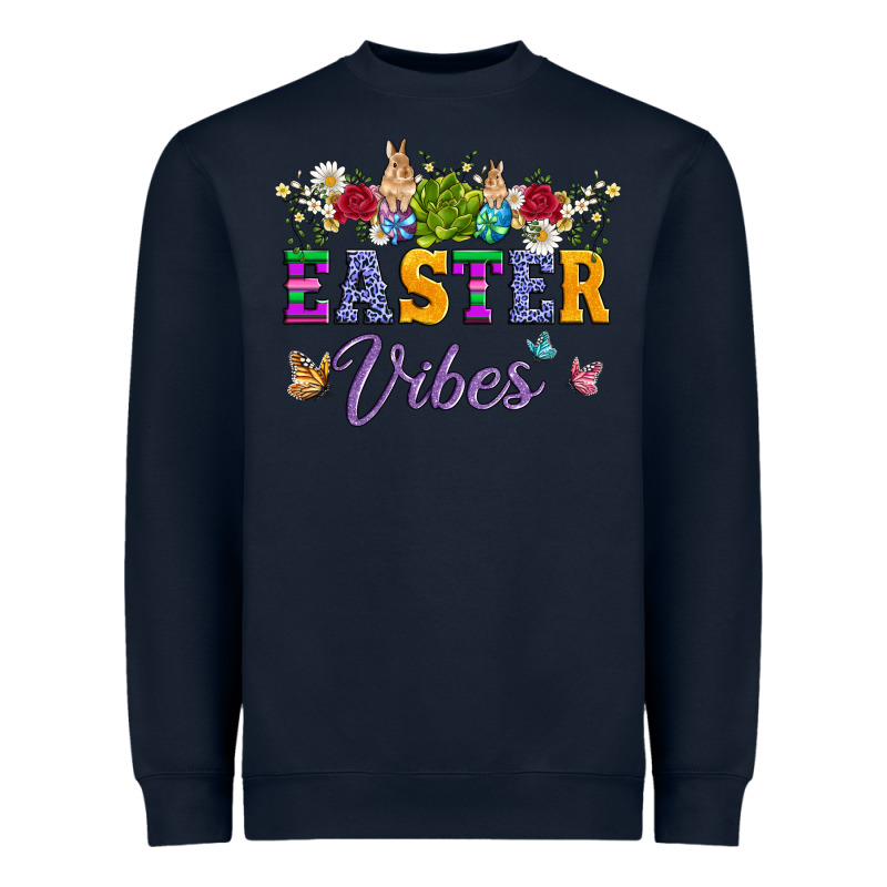 Easter Vibes And Butterfly With Bunny And Flowers Heavyweight Sweatshirt by Artiststas | Teevron