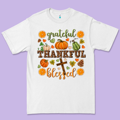 Grateful Thankful Blessed Premium Tee Designed By Nancycooperartshop