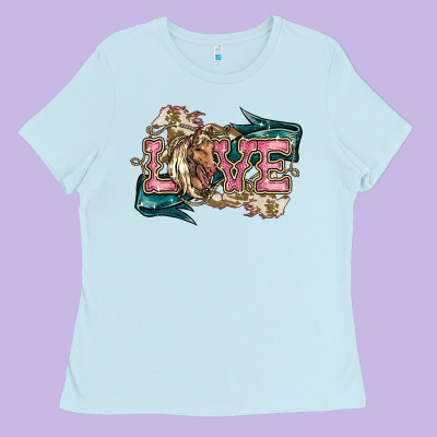 Love Horse Ladies Tee Designed By Howdyjamesfarm