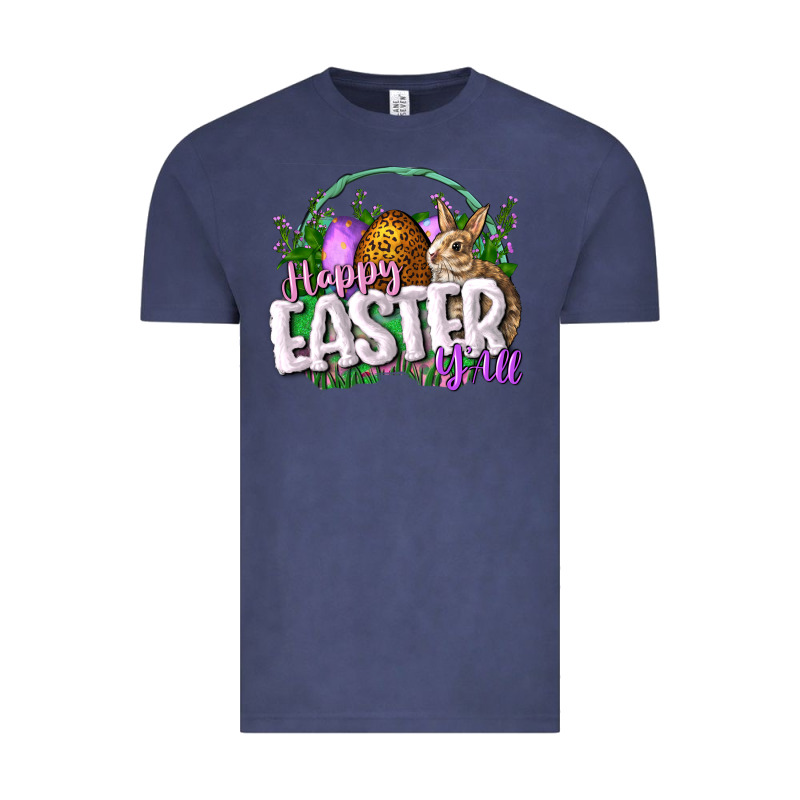 Happy Eashappy Easter Y'all Easter Day Vintage Tee by CowGirlArtShop | Teevron