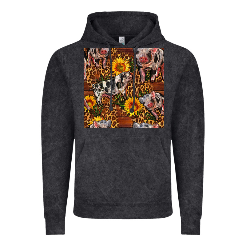 Western Spotted Pig With Sunflowers Seamless Vintage Hoodie by FaDigitalArtStudio | Teevron