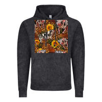 Vintage Black Western Spotted Pig With Sunflowers Seamless Vintage Hoodie - FaDigitalArtStudio