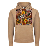 Vintage Coffee Western Spotted Pig With Sunflowers Seamless Vintage Hoodie - FaDigitalArtStudio