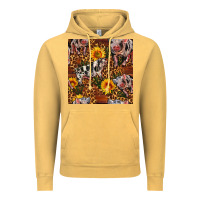 Vintage Mustard Western Spotted Pig With Sunflowers Seamless Vintage Hoodie - FaDigitalArtStudio