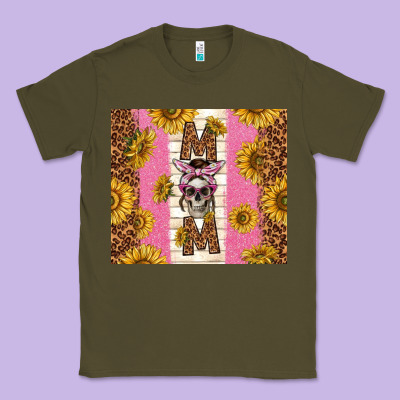Skull Mom Sunflowers Classic Tee Designed By Tumblerdesignbyshophia
