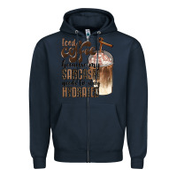 Navy iced coffee because my sarcasm needs to stay hydrated Zipper Hoodie - BarkalooDesign